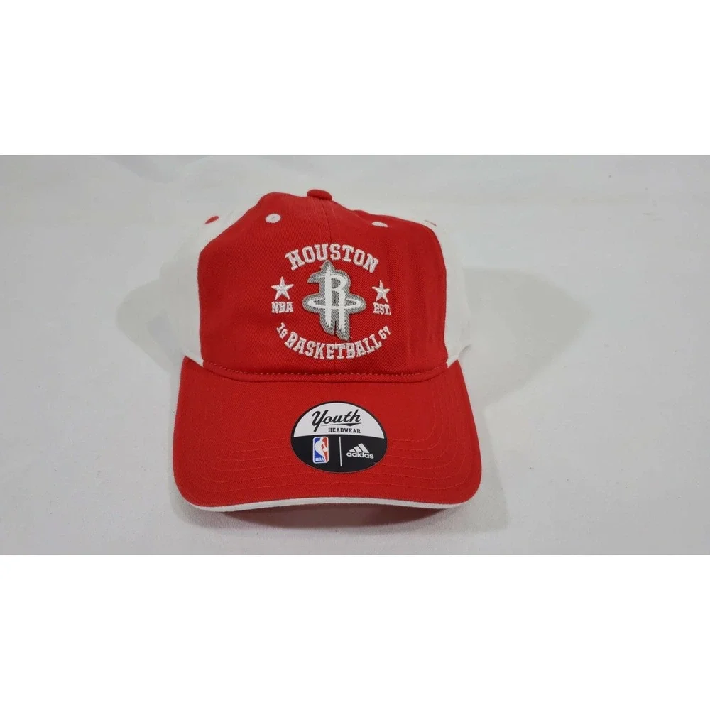Adidas Big Kids One‎ Sz OSFA Houston Rockets NBA Strap Back Slouch Cap Hat NEW